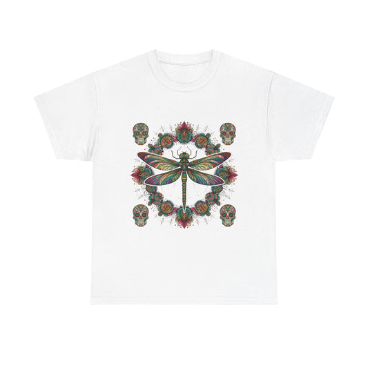 Dragonfly Sugar Skull Mandala Tee